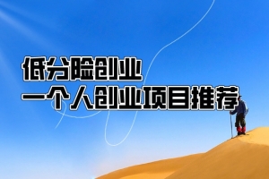 低分险创业：一个人创业项目推荐！