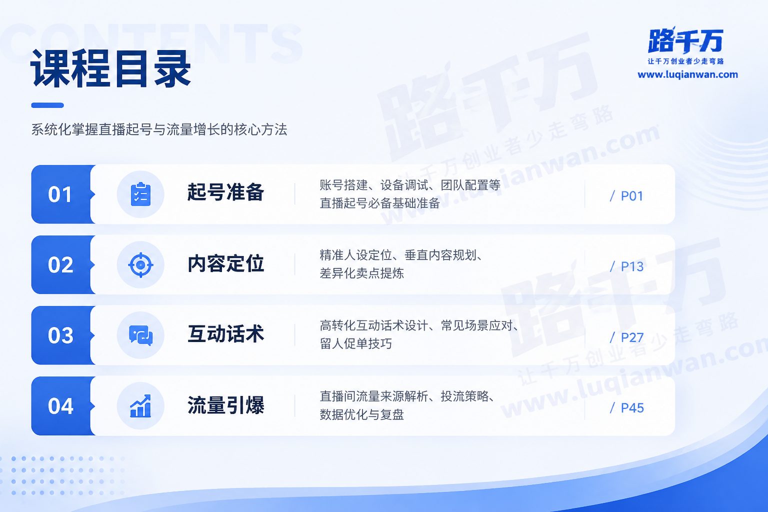 快速起号课程大纲
