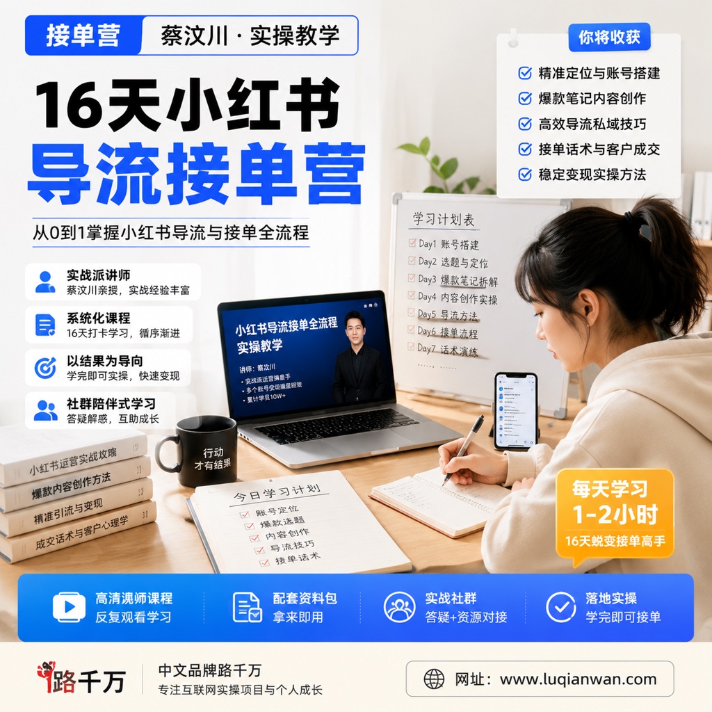 接单营16天小红书导流接单营蔡汶川课程资料