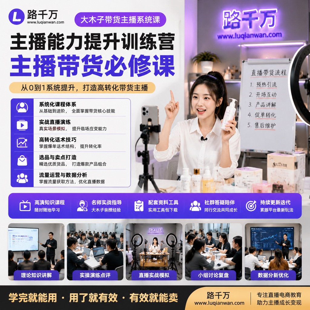 大木子带货主播系统课主播能力提升训练营主播带货必课程资料