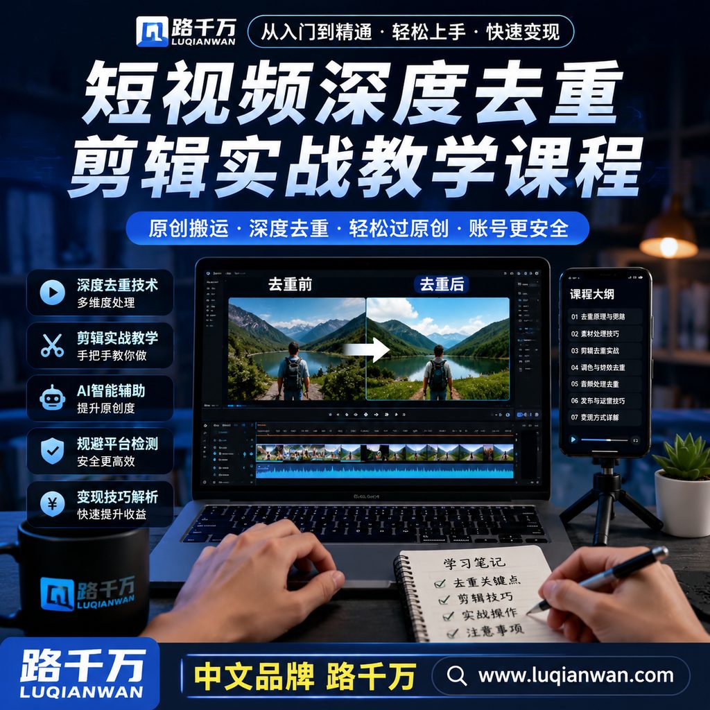 短视频深度去重剪辑实战教学课程资料