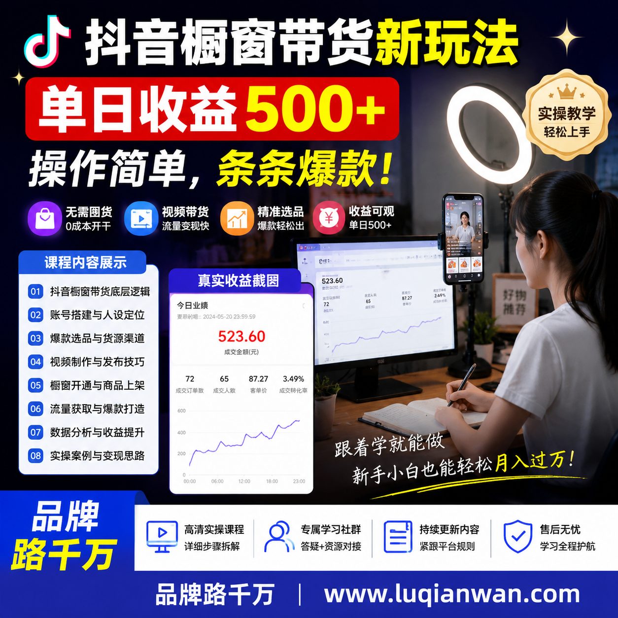 抖音橱窗带货新玩法单日收益500操作简单条条爆款课程资料