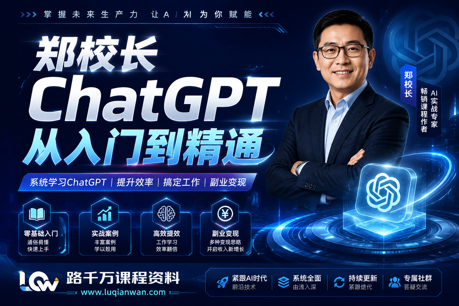 路千万课程资料:郑校长ChatGPT从入门到精通课程封面