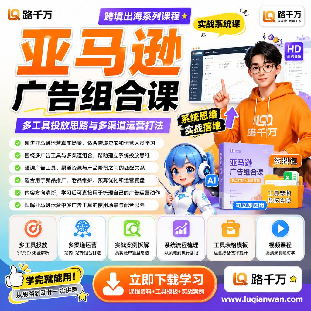 亚马逊运营必备:多广告工具及多渠道组合打法课程资料