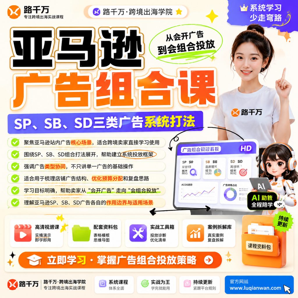 亚马逊SP_SB_SD广告组合打法课程主图