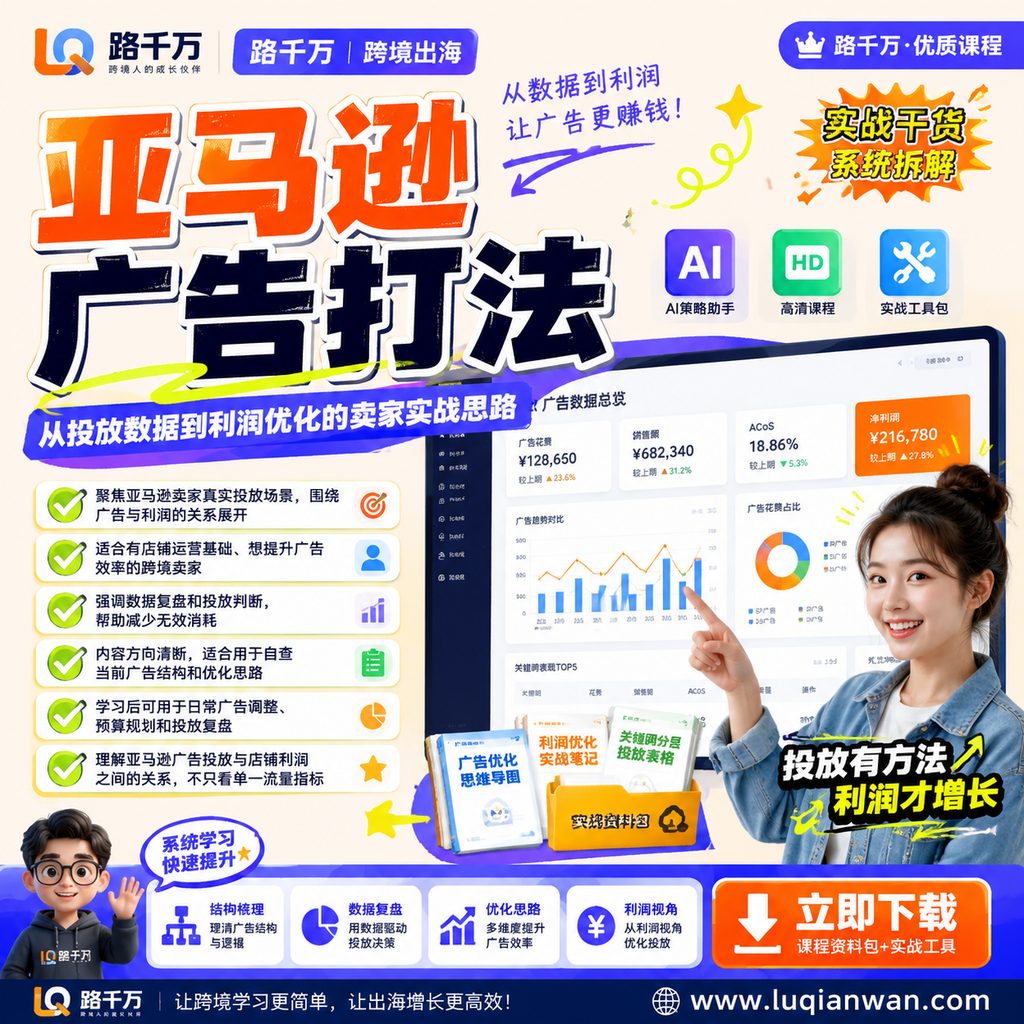 亚马逊卖家月利润百万的广告打法秘诀!课程主图