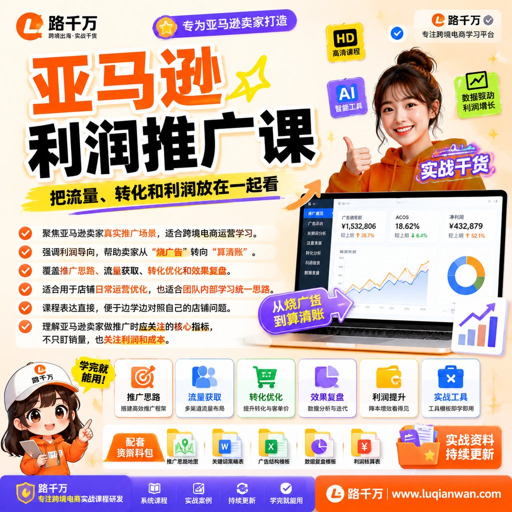 亚马逊卖家月利润百万的推广秘诀!课程主图
