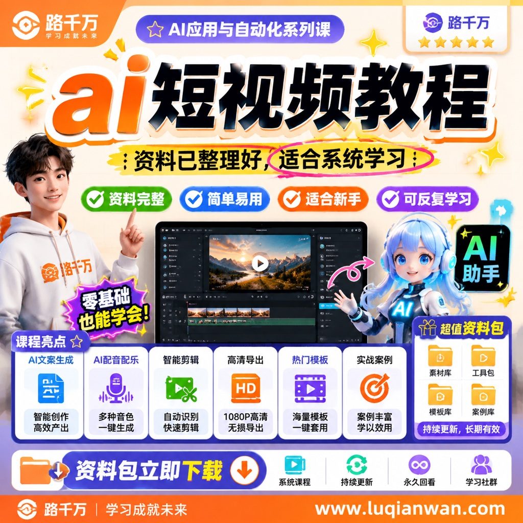 ai短视频教程课程主图