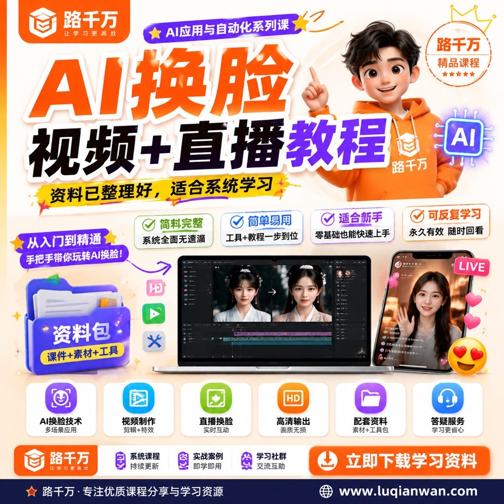 AI换脸视频+直播教程课程主图