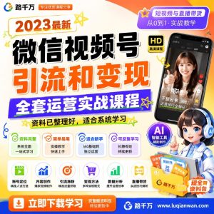 2023最新微信视频号引流和变现全套运营实战课程，抓住红利从0到1