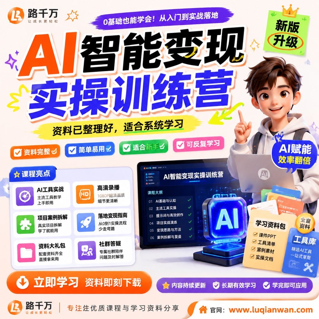 AI智能变现实操训练营课程主图
