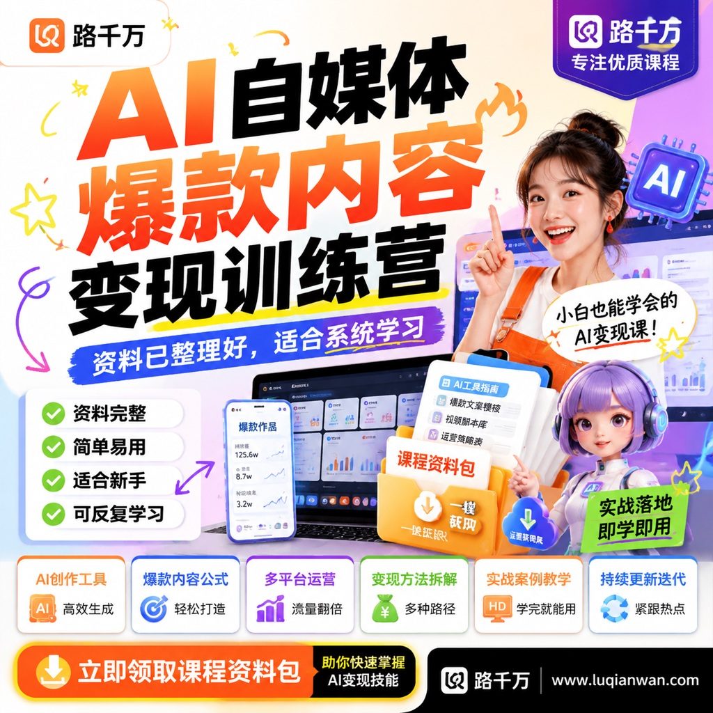 AI自媒体爆款内容变现训练营课程主图