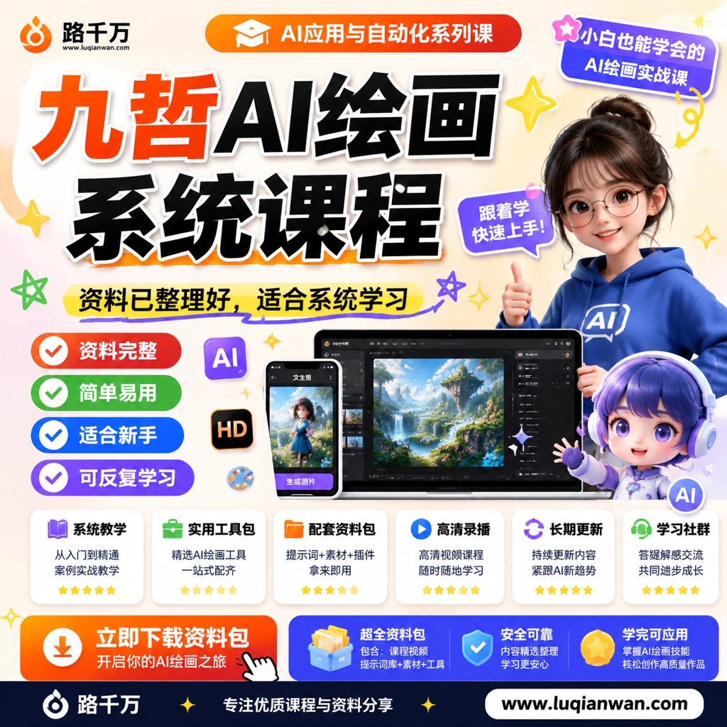 九哲AI绘画系统课程课程主图