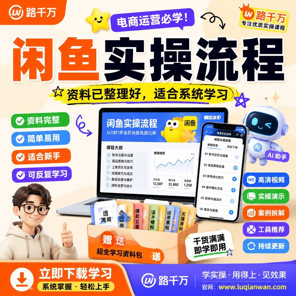 闲鱼实操流程课程主图