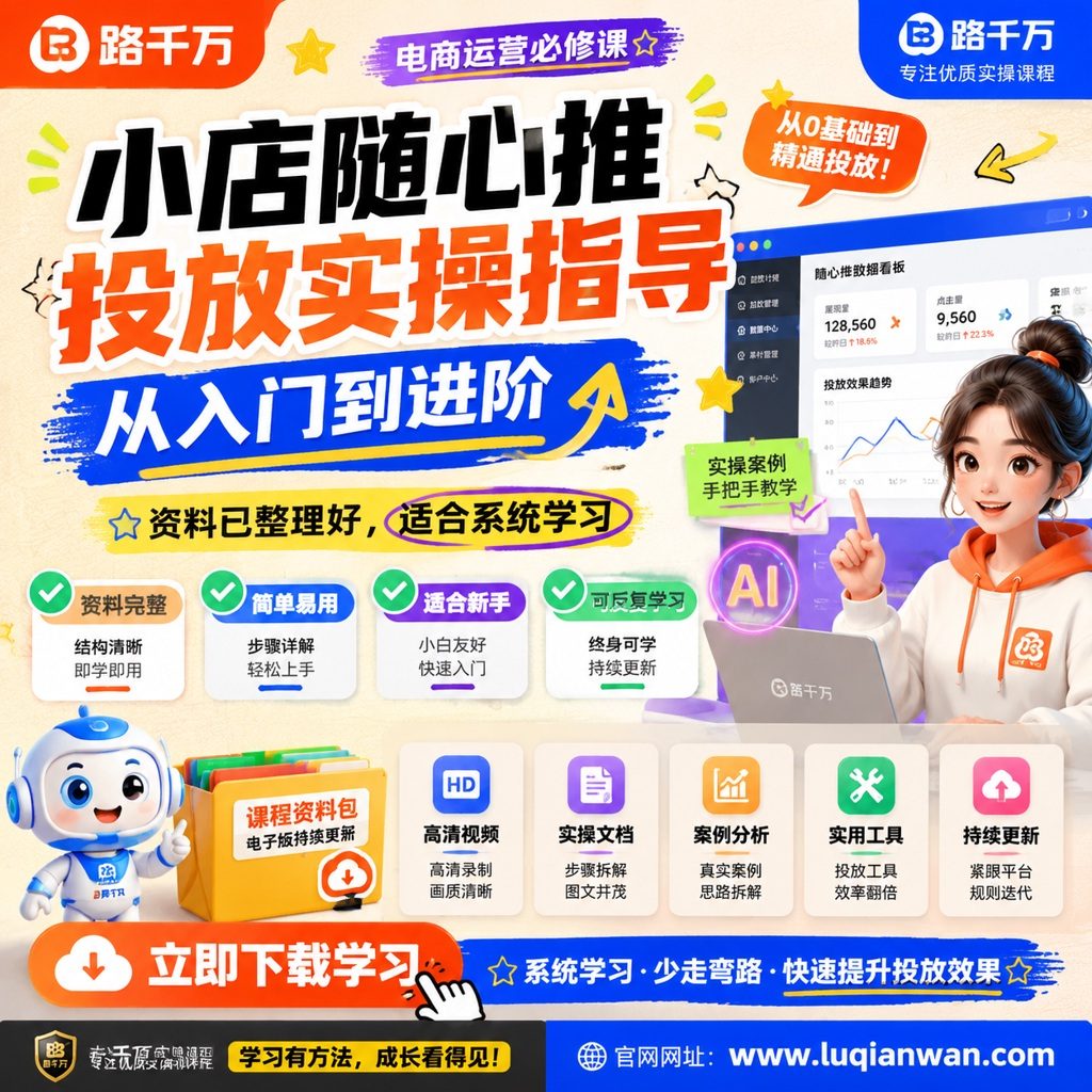 小店随心推投放实操指导从入门到进阶课程主图