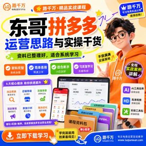 东哥拼多多运营思路与实操干货课程资料:适合新手梳理思路的实操学习包