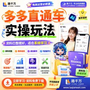 多多直通车实操玩法课程资料：适合新手梳理思路的实操学习包