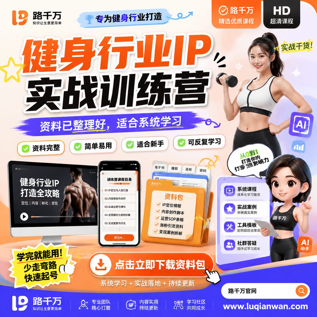健身行业IP实战训练营课程主图