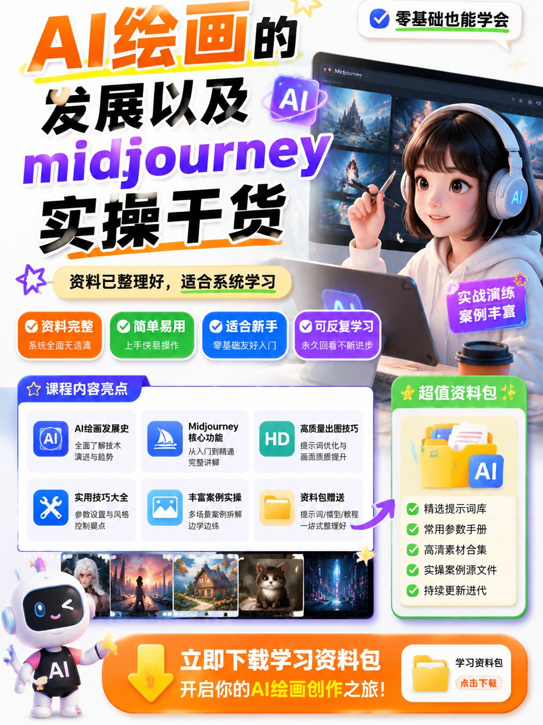AI绘画的发展以及midjourney实操干货课程资料