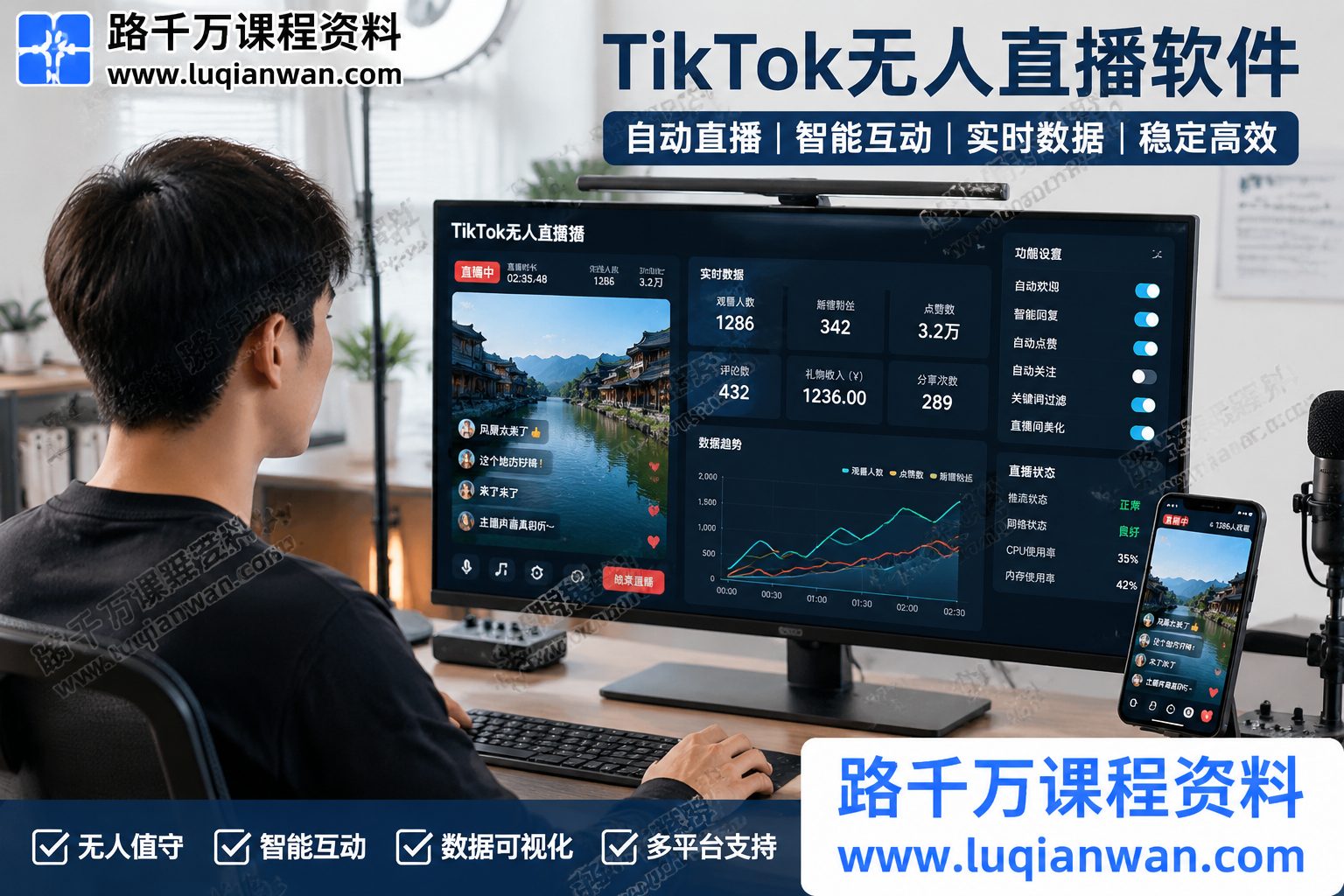 路千万课程资料 - TikTok无人直播搭建与运行