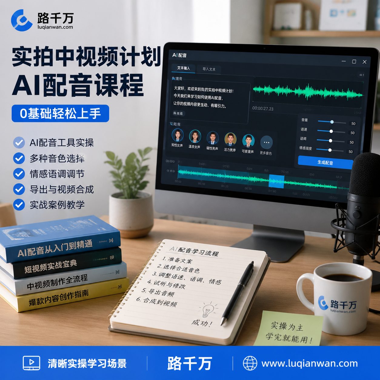 实拍中视频计划无需真人出镜Ai配音课程资料