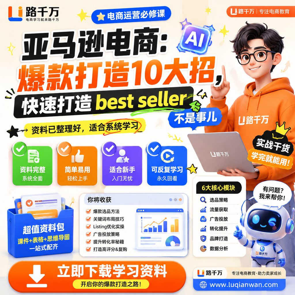 亚马逊电商:爆款打造10大招,快速打造best seller 不是事儿课程主图