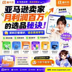 亚马逊卖家月利润百万的选品秘诀课程资料：适合新手梳理思路的实操学习包
