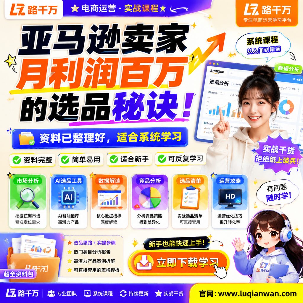 亚马逊卖家月利润百万的选品秘诀！课程主图