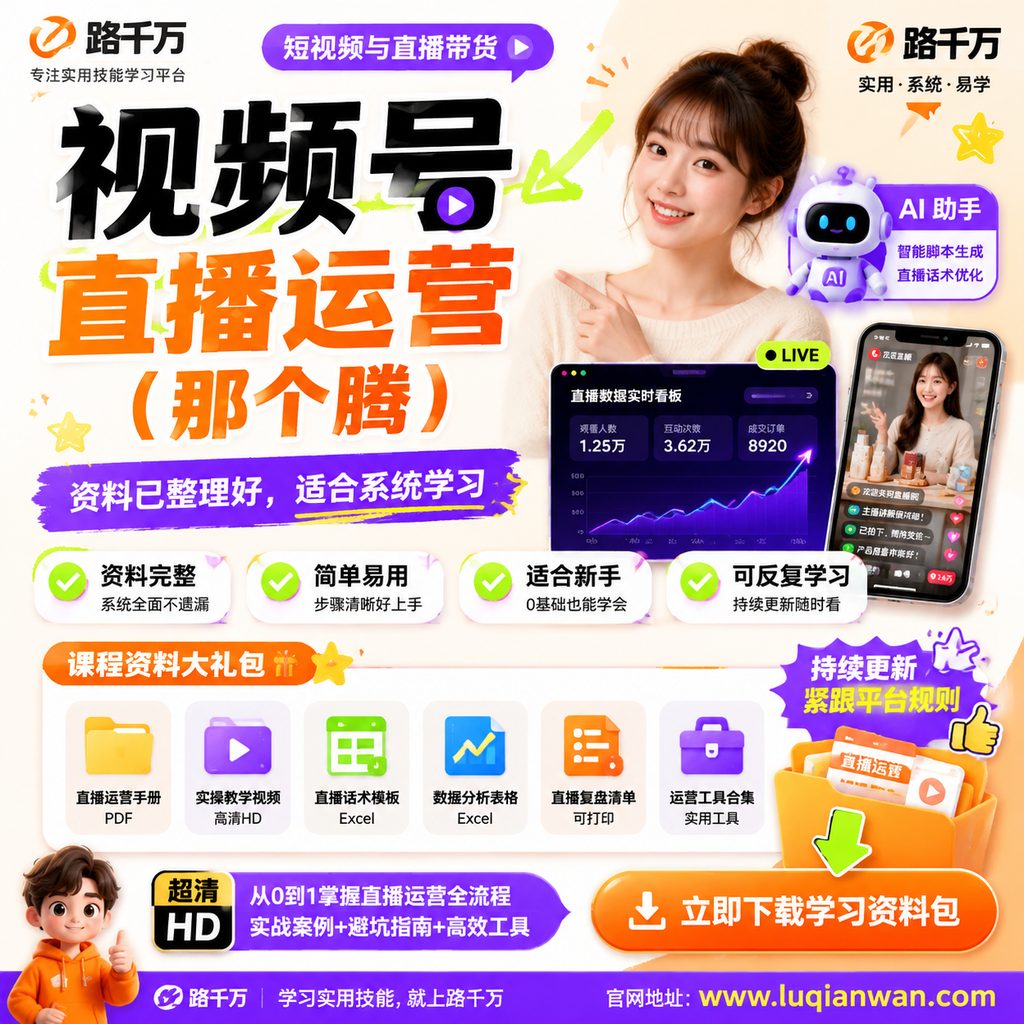 视频号直播运营（那个腾）课程主图
