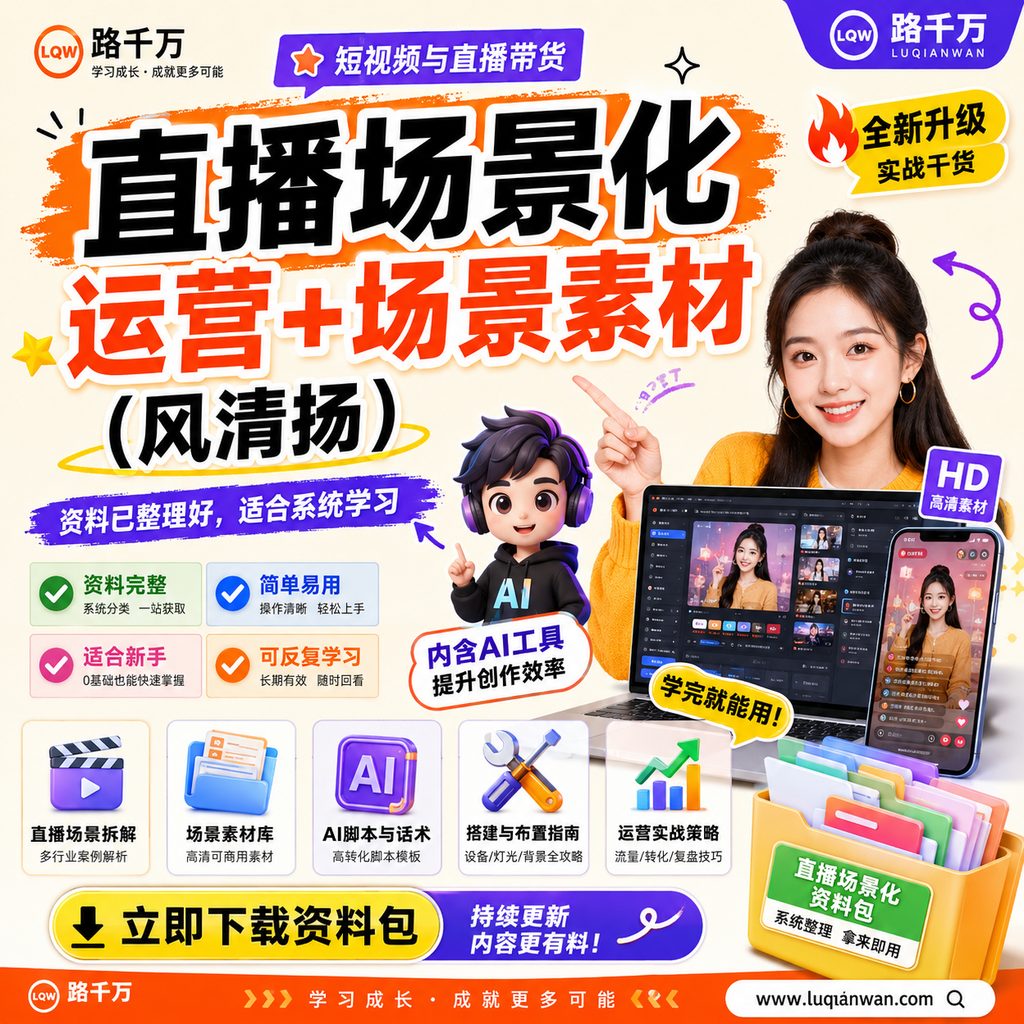 直播场景化运营+场景素材(风清扬)课程主图