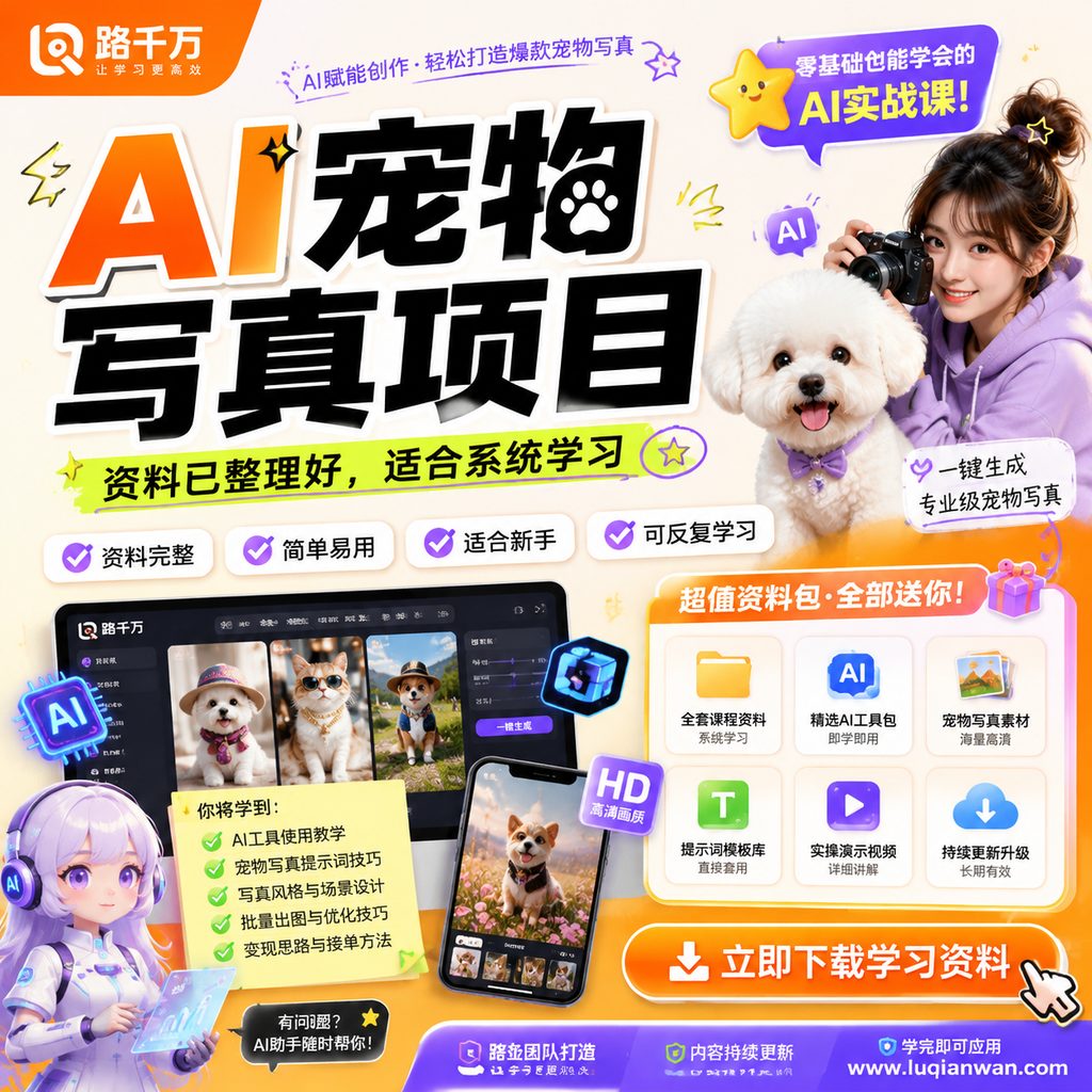 AI宠物写真项目课程主图