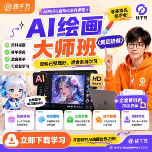 AI绘画大师班黄豆奶爸课程资料:适合新手梳理思路的实操学习包