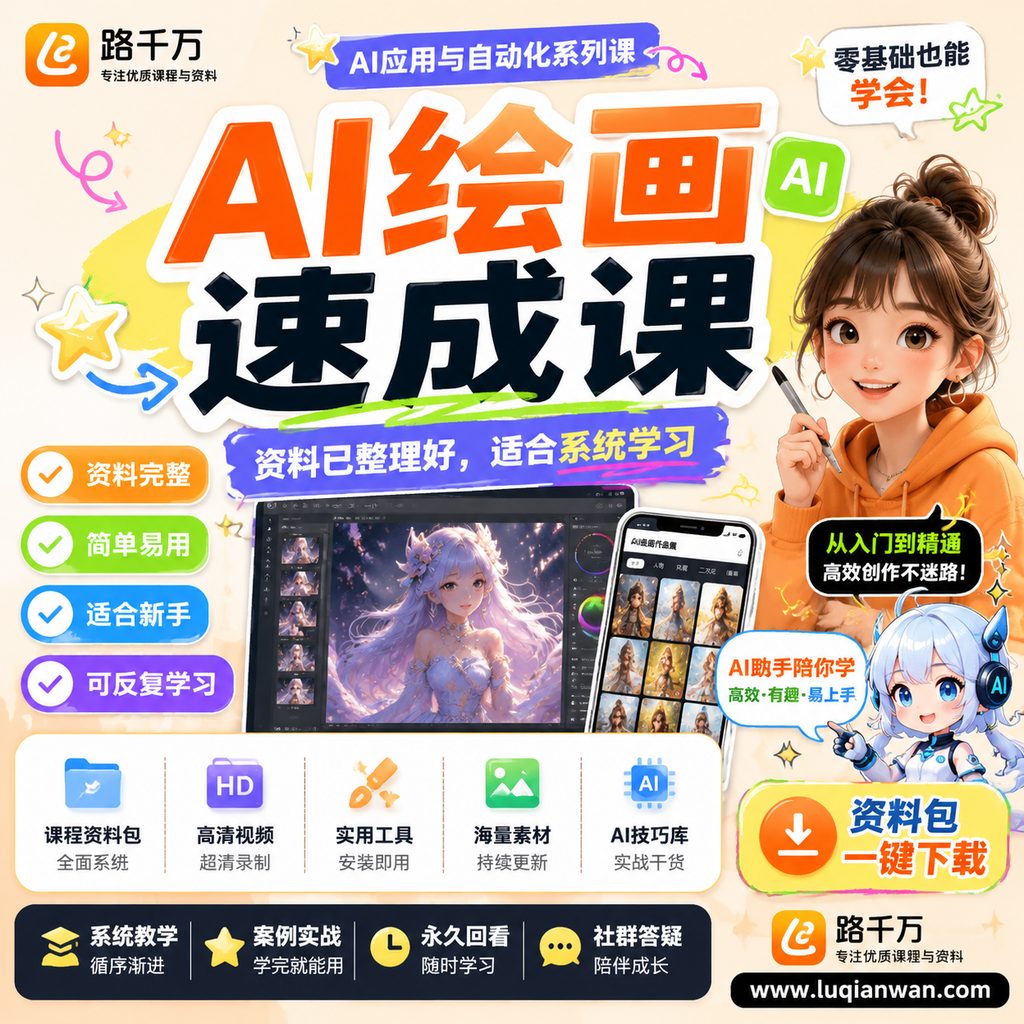 AI绘画速成课课程主图