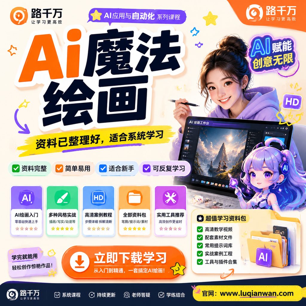 Ai魔法绘画课程主图