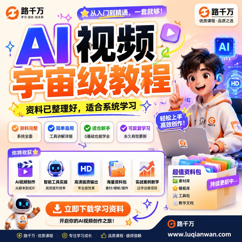 AI视频宇宙级教程课程主图