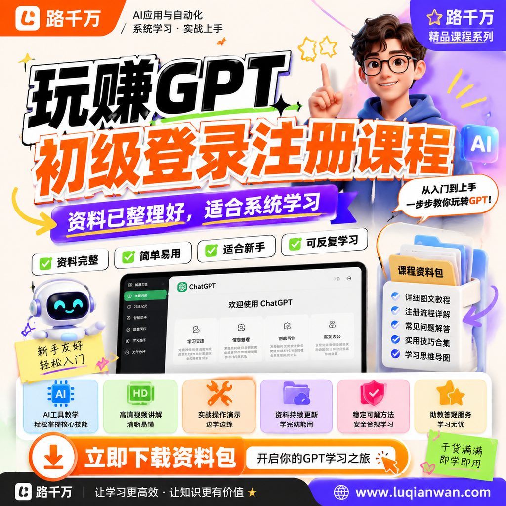 玩赚GPT初级登录注册课程课程主图