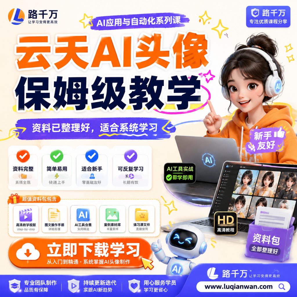云天AI头像保姆级教学课程主图