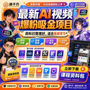 最新AI视频爆粉吸金项目课程资料:适合新手梳理思路的实操学习包