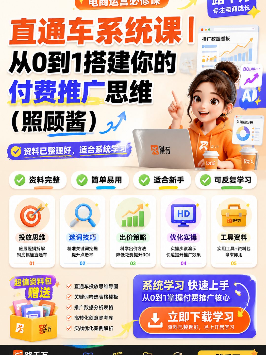 直通车系统课丨从0到1搭建你的付费推广思维(照顾酱)课程资料