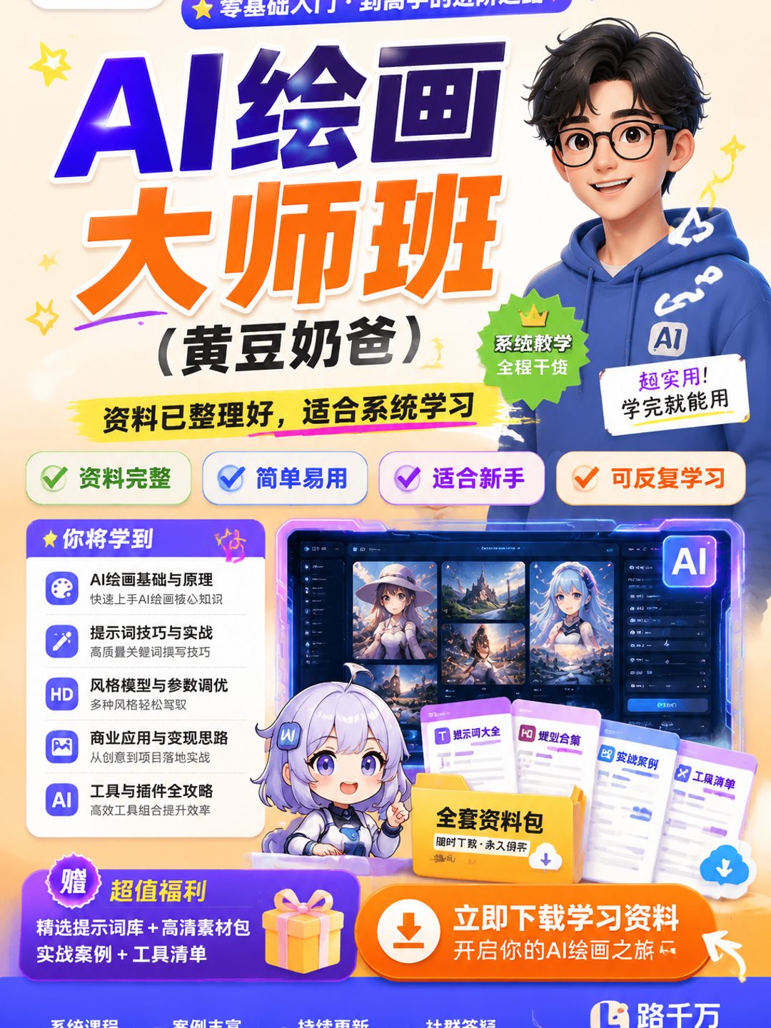 AI绘画大师班(黄豆奶爸)课程资料