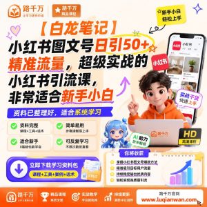 小红书引流实战课:图文号精准流量运营方法