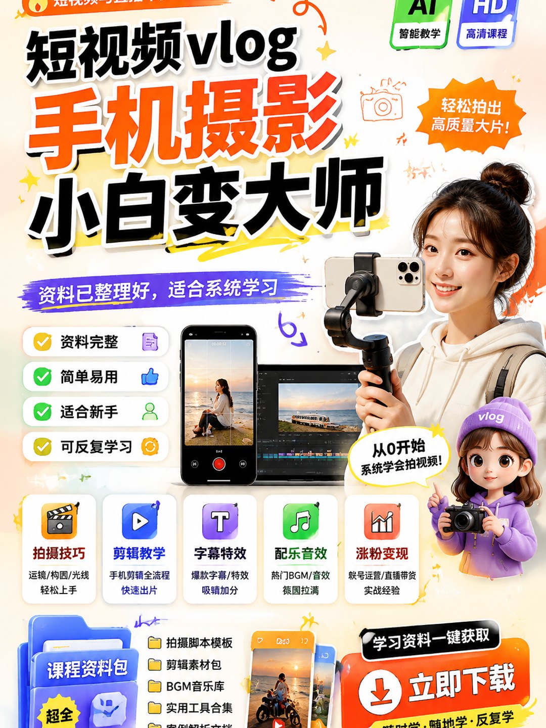 《短视频vlog手机摄影》小白变大师课程资料