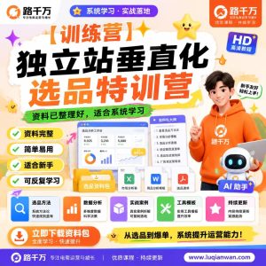 独立站选品特训营：垂直化选品方法与实操课程
