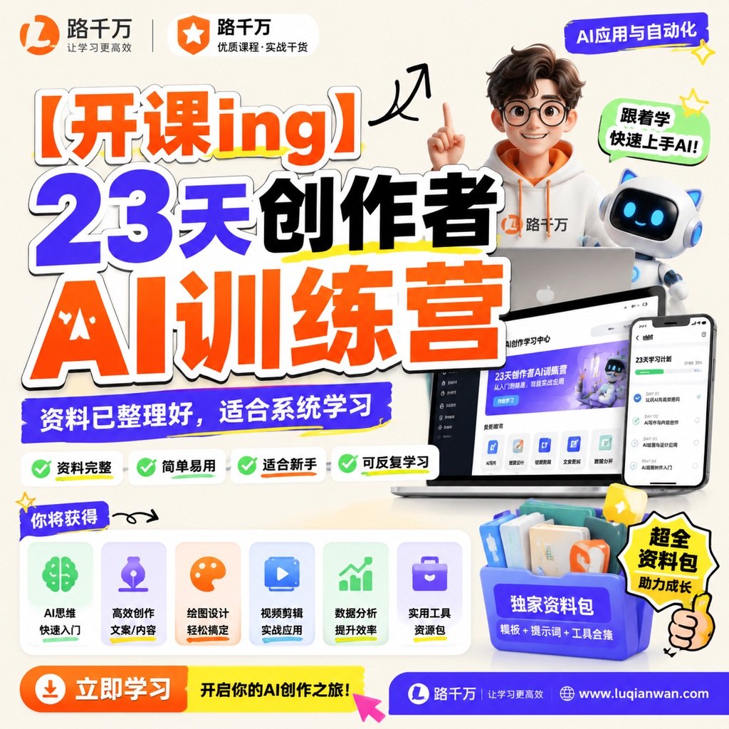 【开课ing】23天创作者AI训练营课程主图