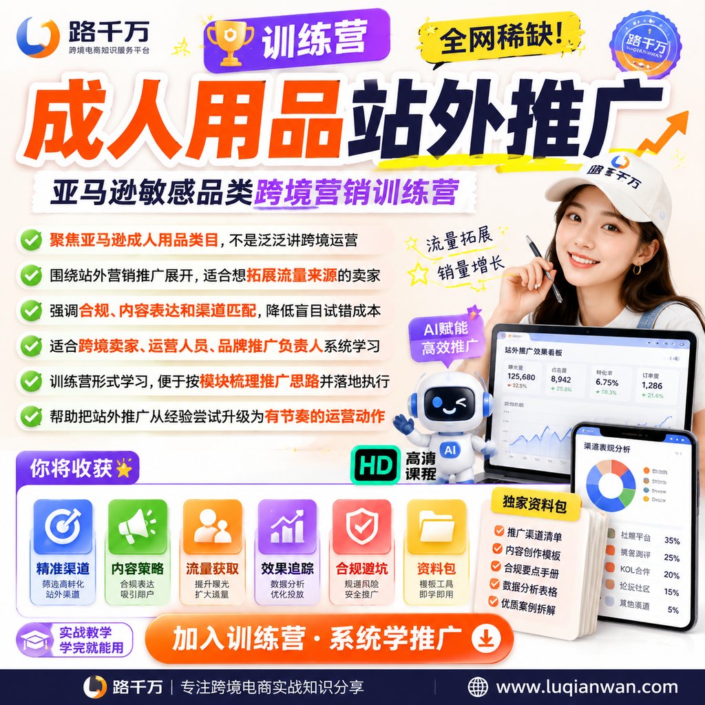 【训练营】全网稀缺！亚马逊成人用品站外营销推广课程主图