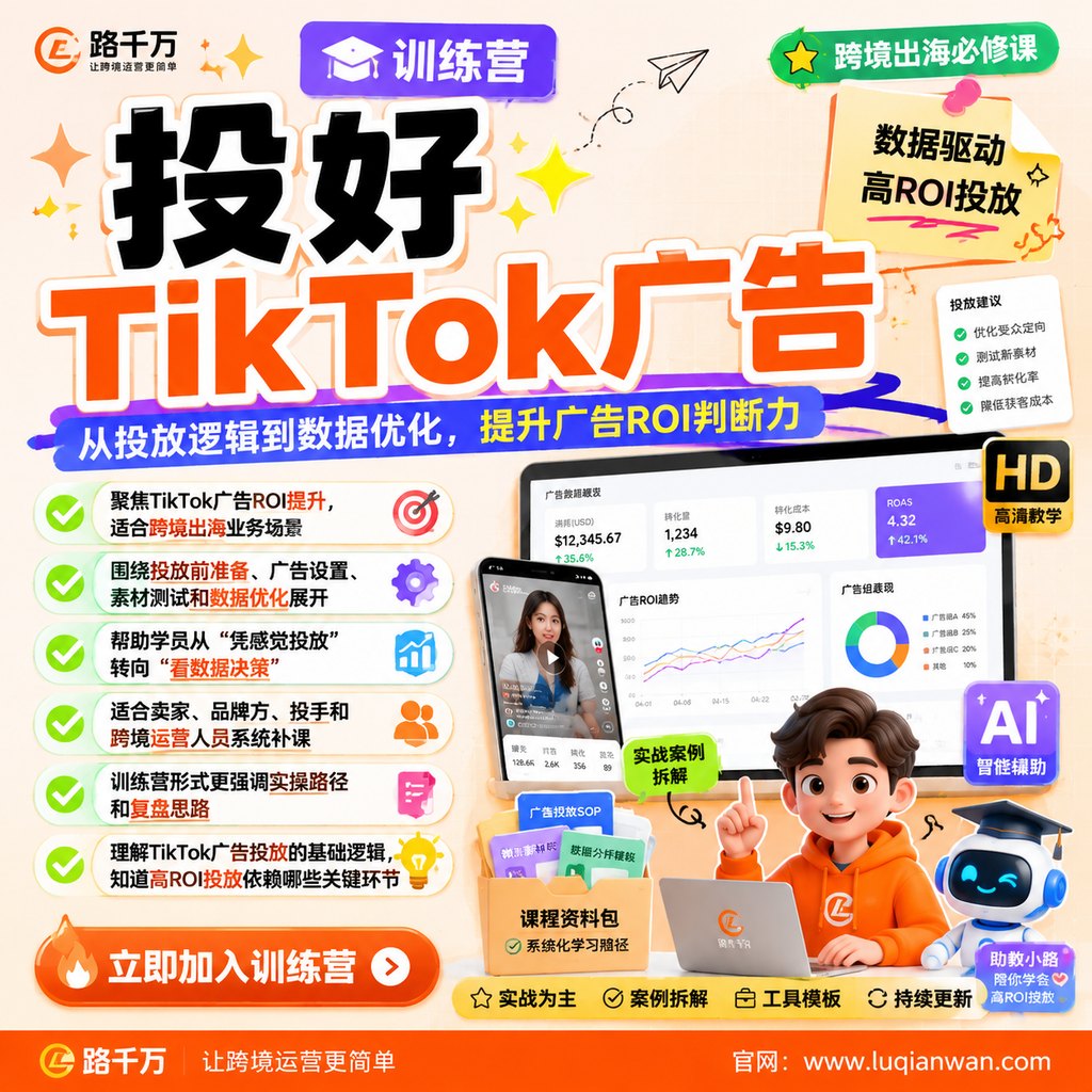 【训练营】如何投出高ROI的TikTok广告课程主图