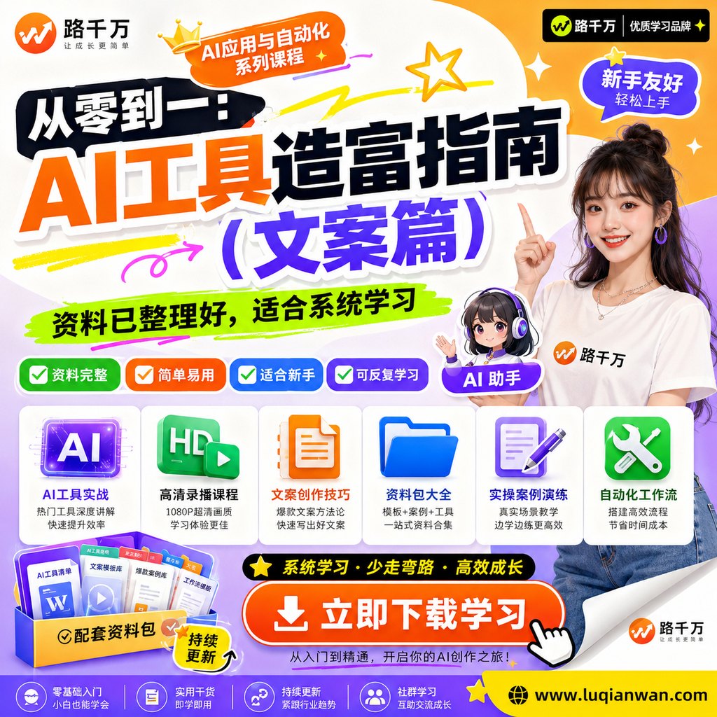 从零到一:AI工具造富指南(文案篇)课程主图