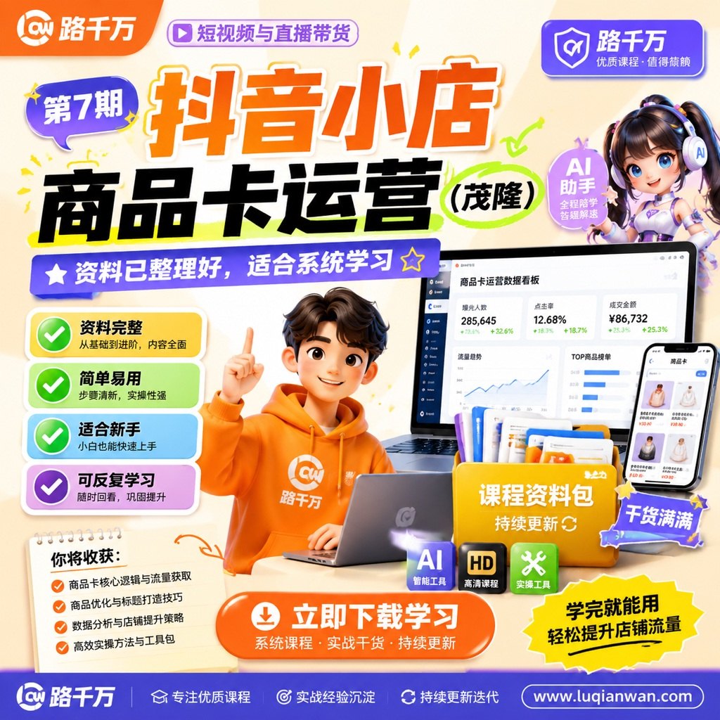 第7期 抖音小店商品卡运营（茂隆）课程主图