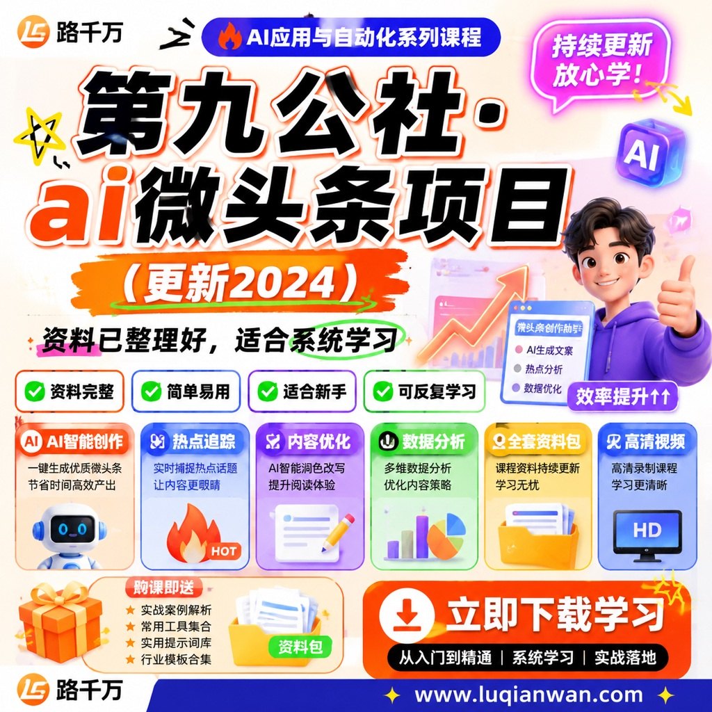 第九公社·ai微头条项目（更新）课程主图