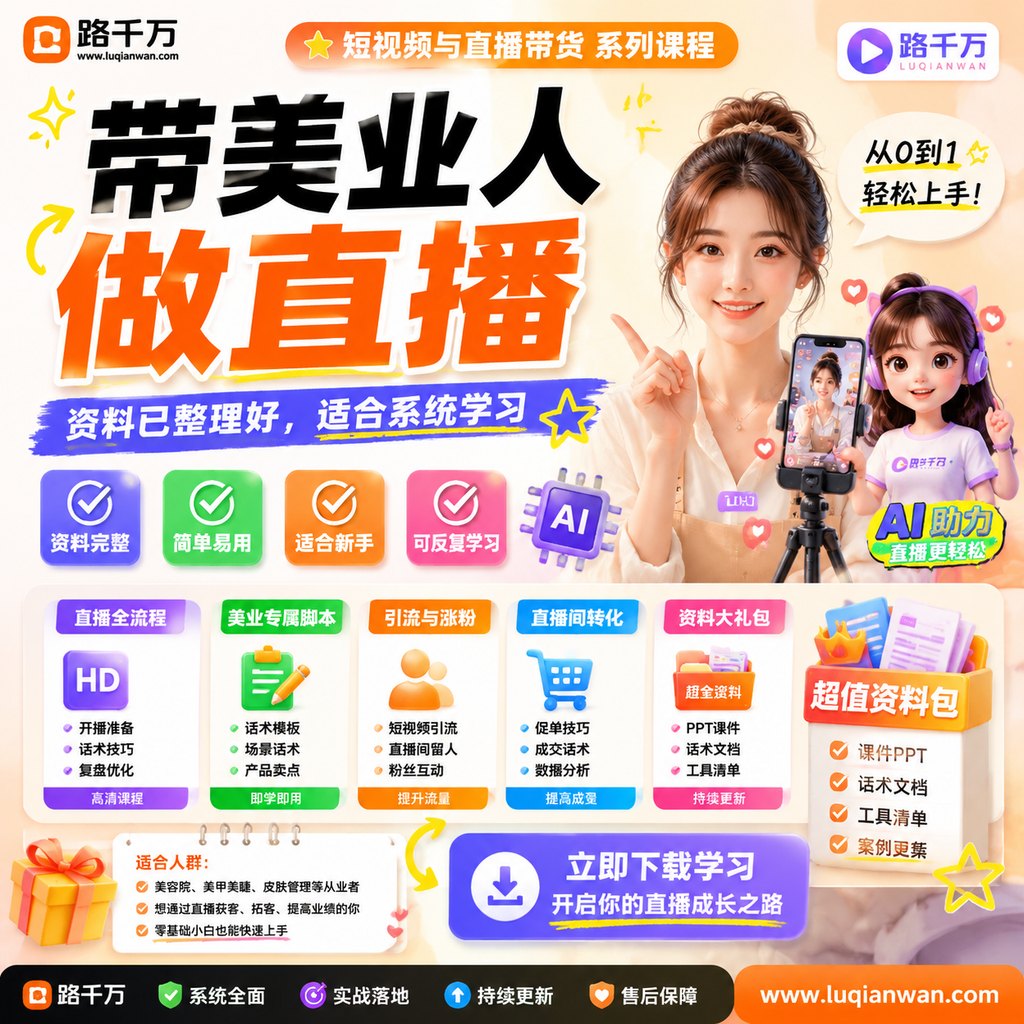 带美业人做直播课程主图